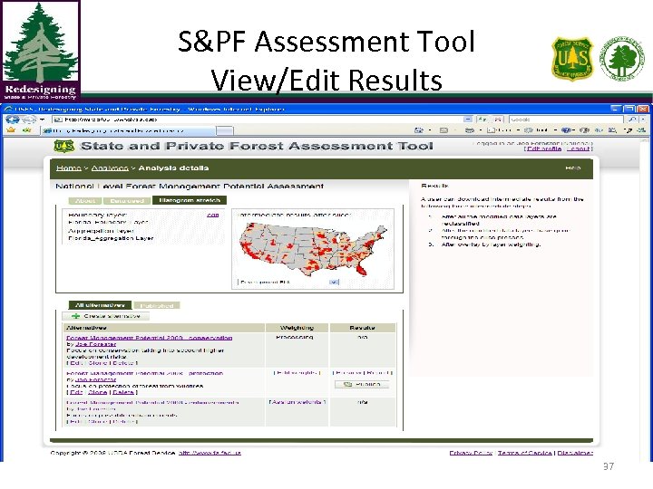 S&PF Assessment Tool View/Edit Results 37 