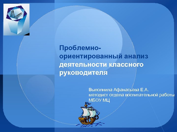 Проблемноориентированный анализ деятельности классного руководителя Выполнила Афанасьева Е. А. методист отдела воспитательной работы МБОУ