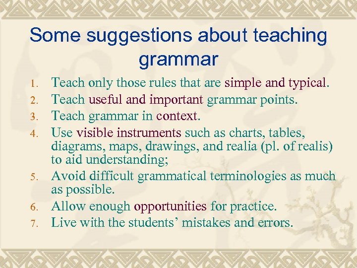 Unit 7 Teaching Grammar Aims Of The Unit