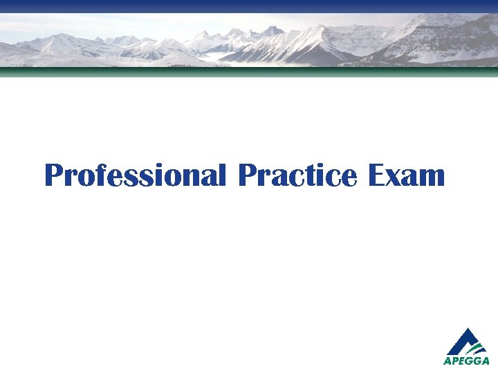 Professional Practice Exam 
