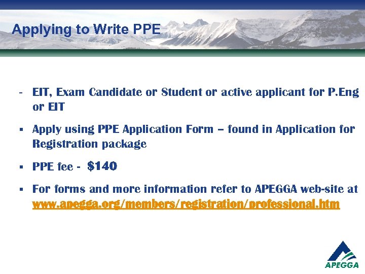 Applying to Write PPE - EIT, Exam Candidate or Student or active applicant for