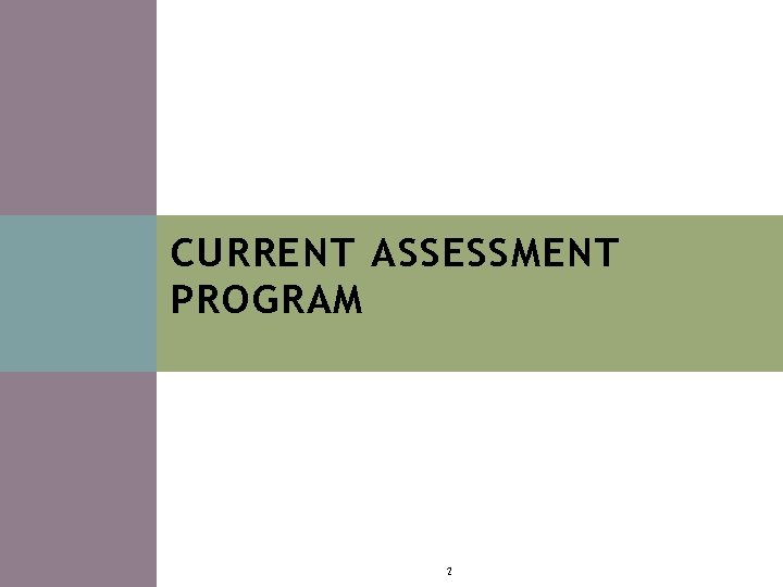 CURRENT ASSESSMENT PROGRAM 2 