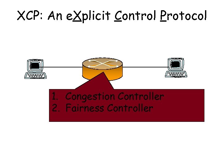 XCP: An e. Xplicit Control Protocol 1. Congestion Controller 2. Fairness Controller 