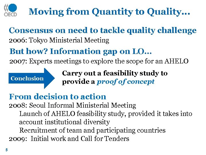 Moving from Quantity to Quality. . . Consensus on need to tackle quality challenge