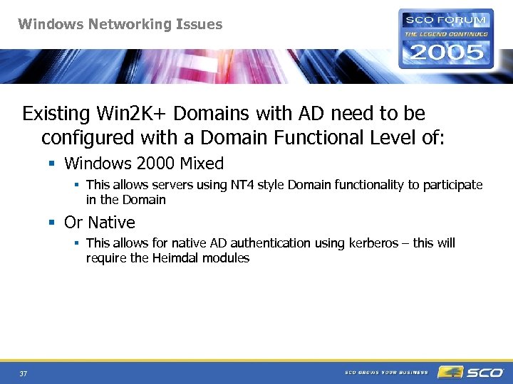 Windows Networking Issues Existing Win 2 K+ Domains with AD need to be configured