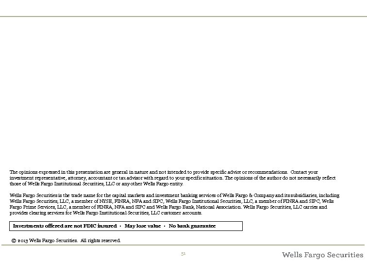  The opinions expressed in this presentation are general in nature and not intended