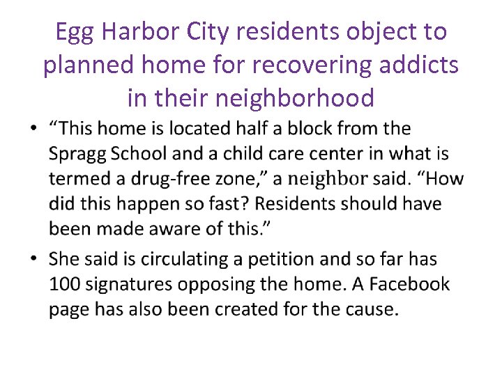 Egg Harbor City residents object to planned home for recovering addicts in their neighborhood