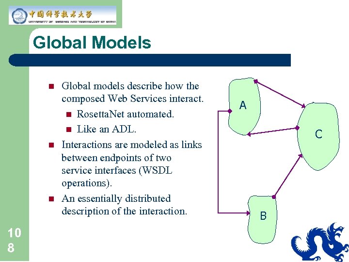 Global Models n n n 10 8 Global models describe how the composed Web