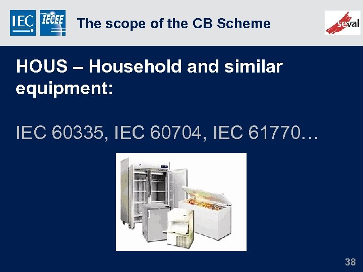 The scope of the CB Scheme HOUS – Household and similar equipment: IEC 60335,