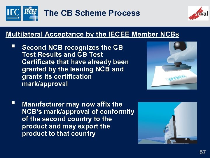 The CB Scheme Process Multilateral Acceptance by the IECEE Member NCBs § Second NCB
