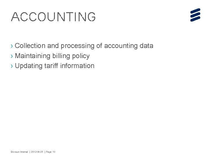 Accounting › Collection and processing of accounting data › Maintaining billing policy › Updating
