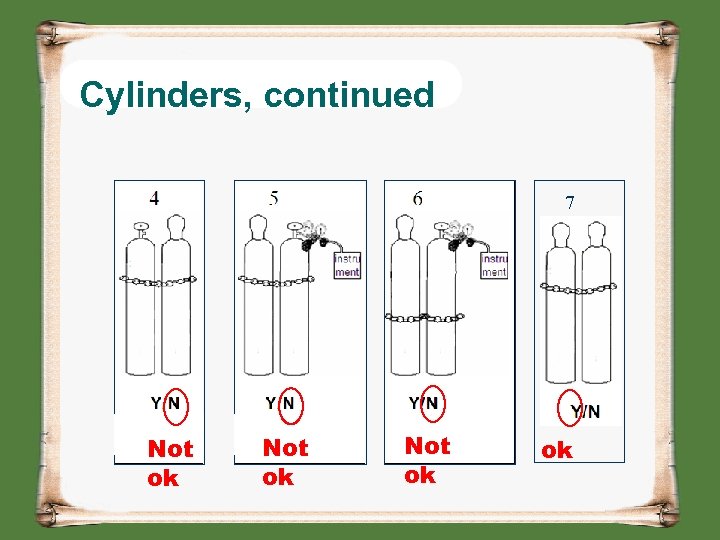 Cylinders, continued 7 Not ok ok 