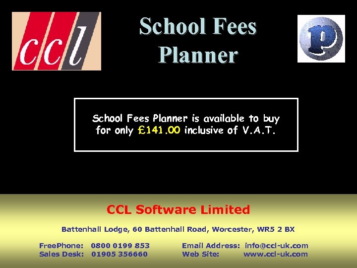 School Fees Planner is available to buy for only £ 141. 00 inclusive of