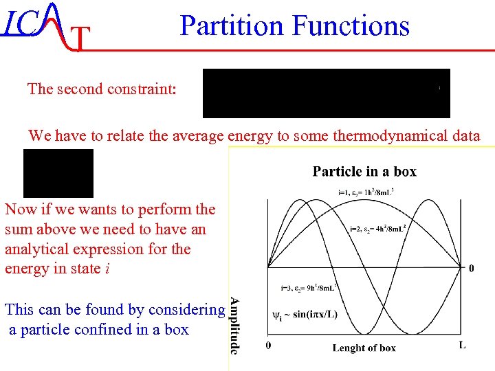 IC T Partition Functions The second constraint: We have to relate the average energy