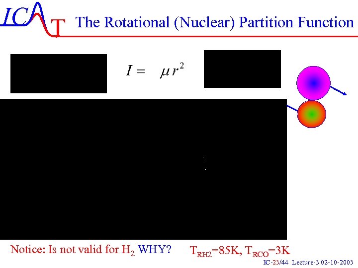 IC T The Rotational (Nuclear) Partition Function Notice: Is not valid for H 2