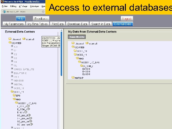Access to external databases 