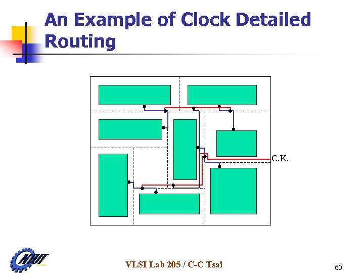 An Example of Clock Detailed Routing C. K. VLSI Lab 205 / C-C Tsai