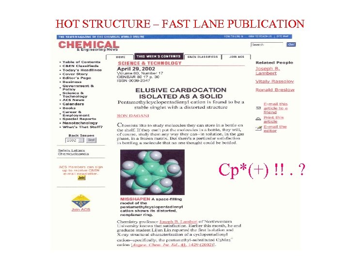 HOT STRUCTURE – FAST LANE PUBLICATION Cp*(+) !!. ? 