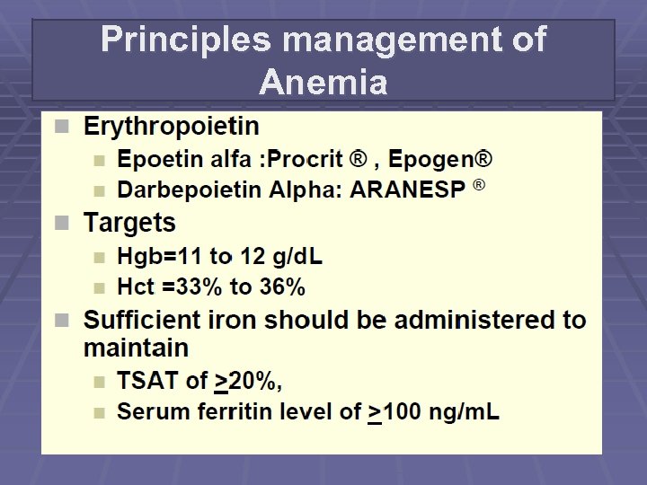 Principles management of Anemia 