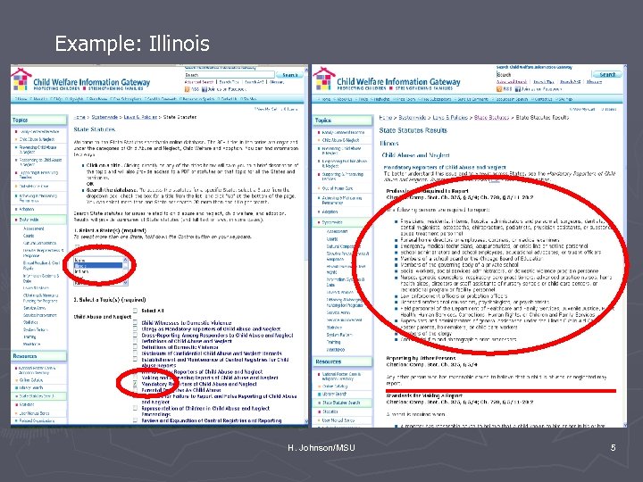 Example: Illinois H. Johnson/MSU 5 
