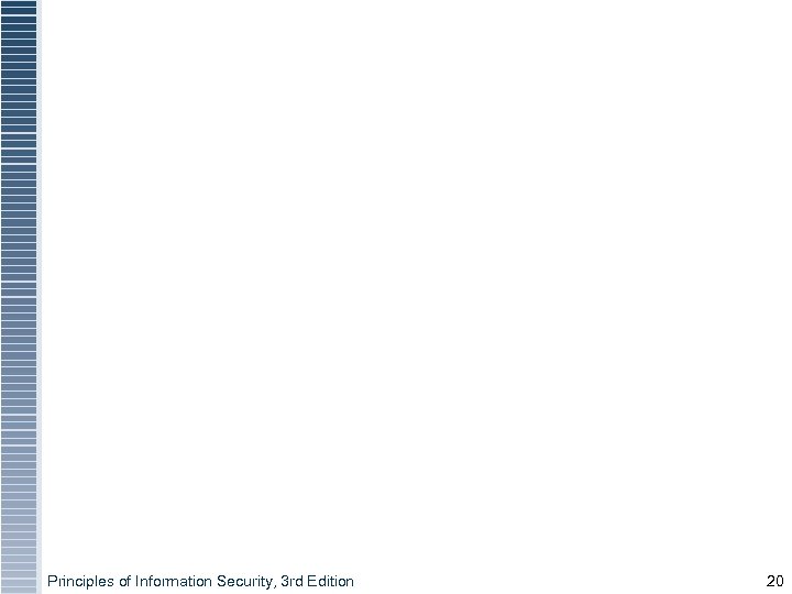 Principles of Information Security, 3 rd Edition 20 