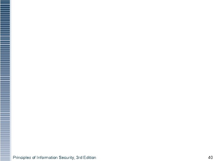 Principles of Information Security, 3 rd Edition 40 