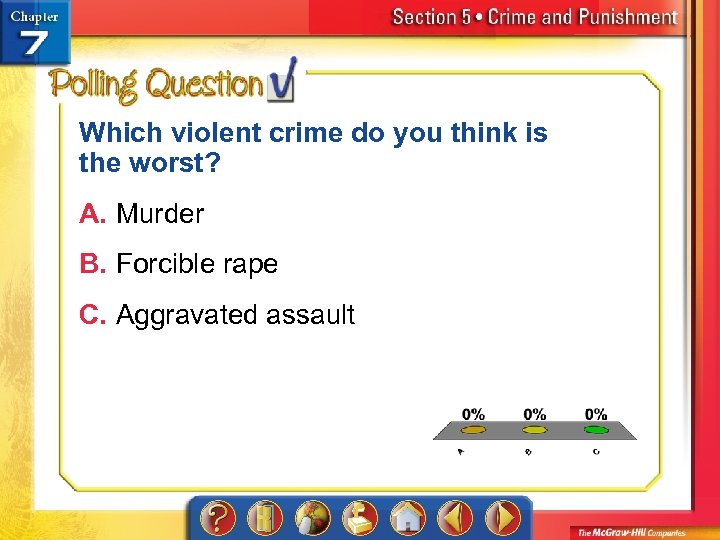 Which violent crime do you think is the worst? A. Murder B. Forcible rape