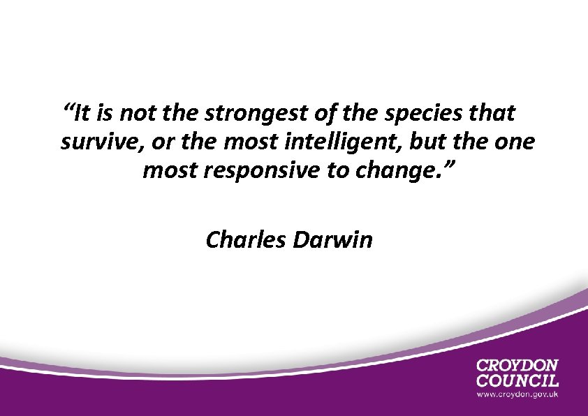 “It is not the strongest of the species that survive, or the most intelligent,