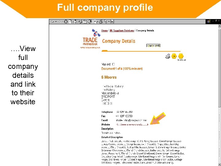 Full company profile …. View full company details and link to their website 