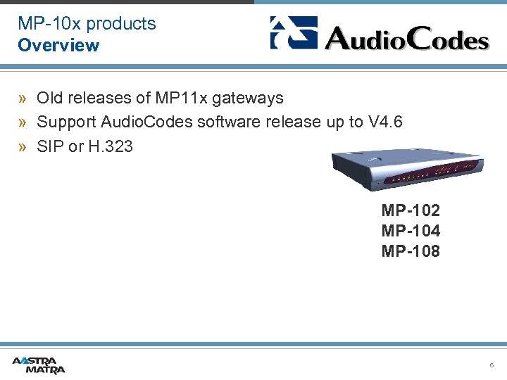 MP-10 x products Overview » Old releases of MP 11 x gateways » Support