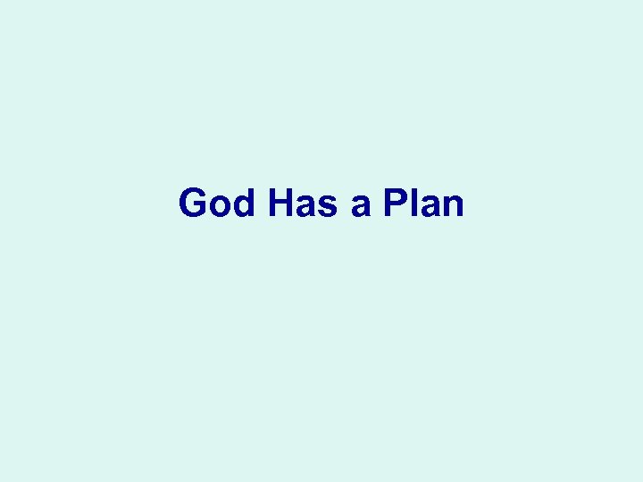 God Has a Plan 