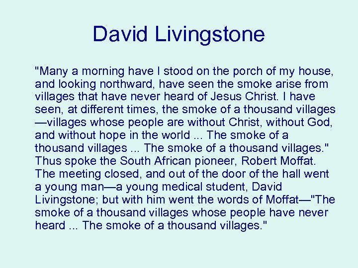 David Livingstone 