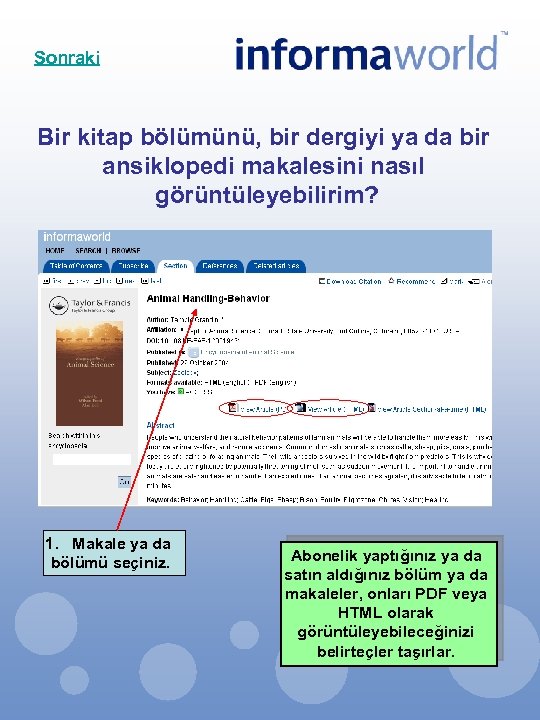 Sonraki Bir kitap bölümünü, bir dergiyi ya da bir ansiklopedi makalesini nasıl görüntüleyebilirim? 1.