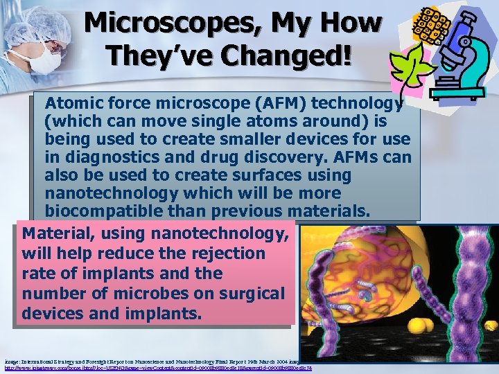  Microscopes, My How They’ve Changed! Atomic force microscope (AFM) technology (which can move