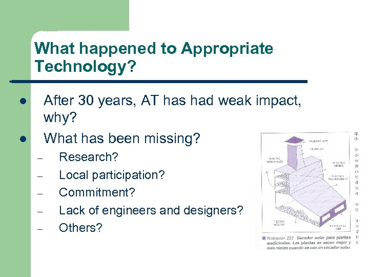 What happened to Appropriate Technology? After 30 years, AT has had weak impact, why?