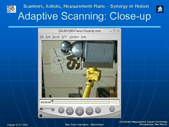Scanners, Robots, Measurement Plans – Synergy in Motion Adaptive Scanning: Close-up August 13 -17