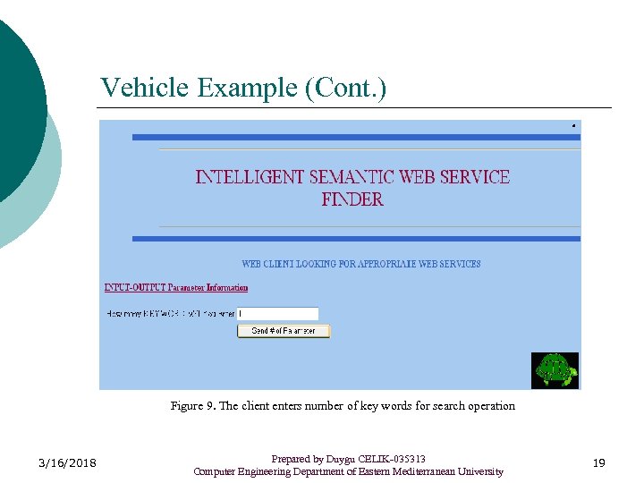 Vehicle Example (Cont. ) Figure 9. The client enters number of key words for