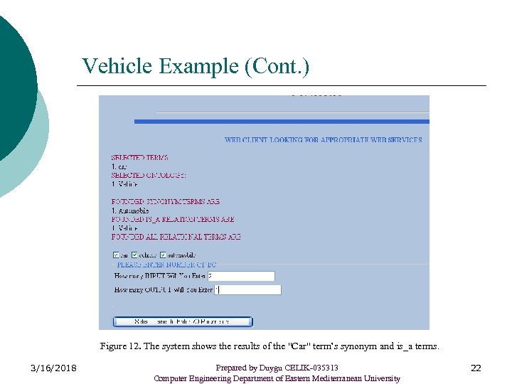 Vehicle Example (Cont. ) Figure 12. The system shows the results of the "Car"