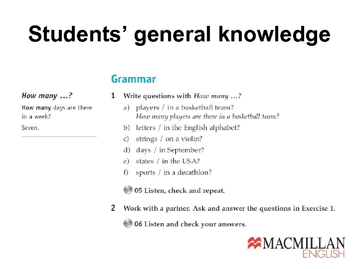 Students’ general knowledge 