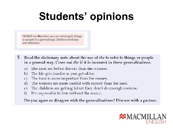 Students’ opinions 