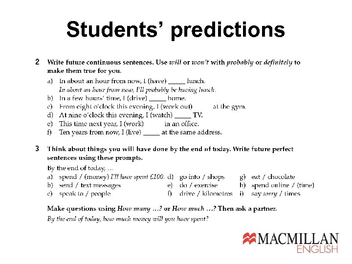 Students’ predictions 