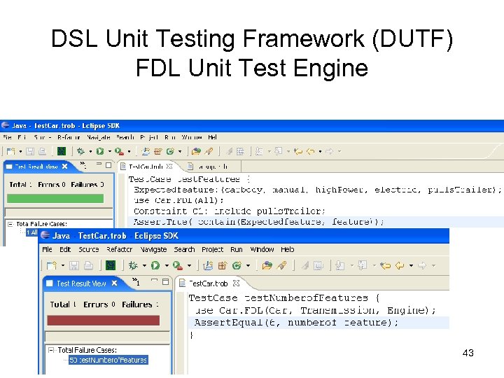 DSL Unit Testing Framework (DUTF) FDL Unit Test Engine 43 