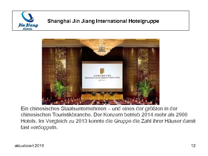 Shanghai Jin Jiang International Hotelgruppe Ein chinesisches Staatsunternehmen – und eines der größten in