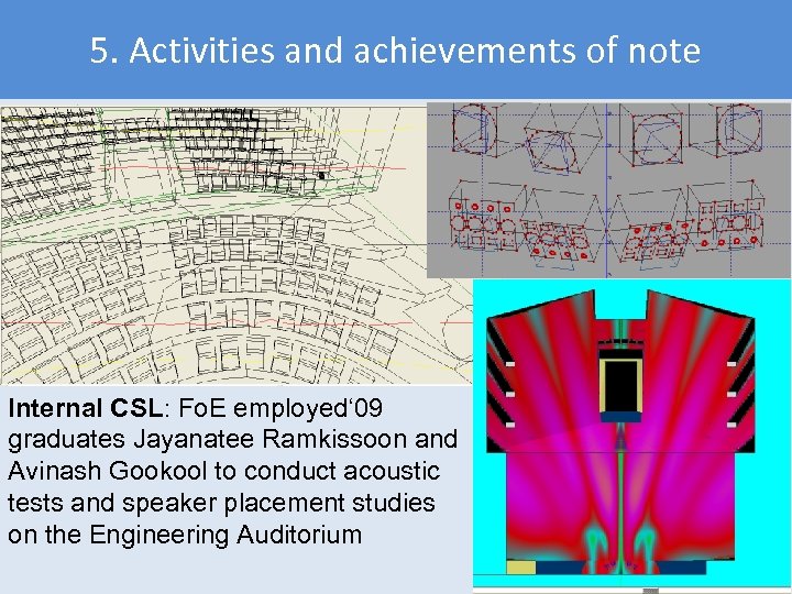5. Activities and achievements of note Internal CSL: Fo. E employed‘ 09 graduates Jayanatee