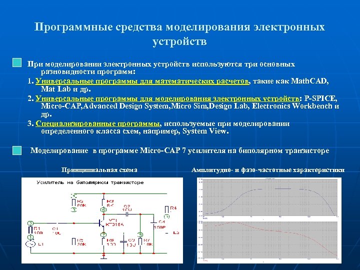 Средства моделирования электронных схем