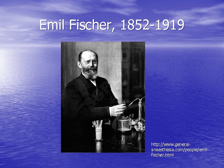 Emil Fischer, 1852 -1919 http: //www. generalanaesthesia. com/people/emilfischer. html 
