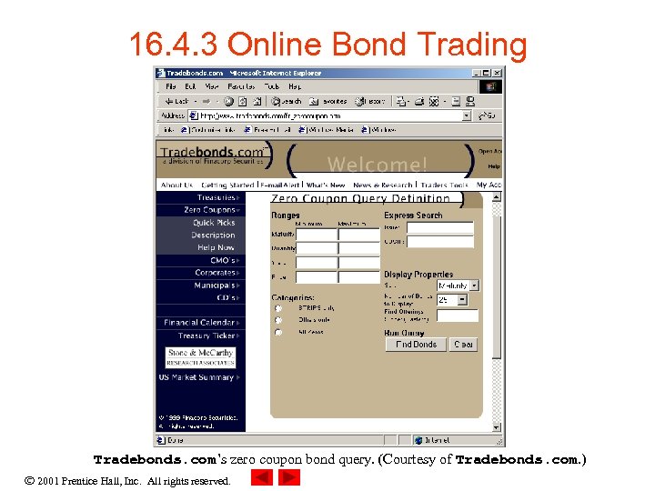 16. 4. 3 Online Bond Trading Tradebonds. com’s zero coupon bond query. (Courtesy of