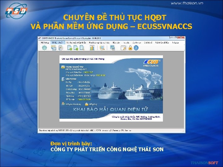 CHUYÊN ĐỀ THỦ TỤC HQĐT VÀ PHẦN MỀM ỨNG DỤNG – ECUS 5 VNACCS