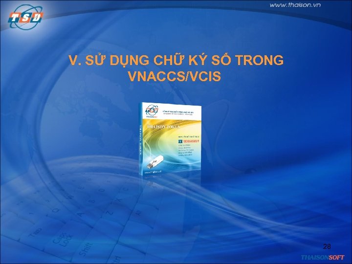 V. SỬ DỤNG CHỮ KÝ SỐ TRONG VNACCS/VCIS 28 