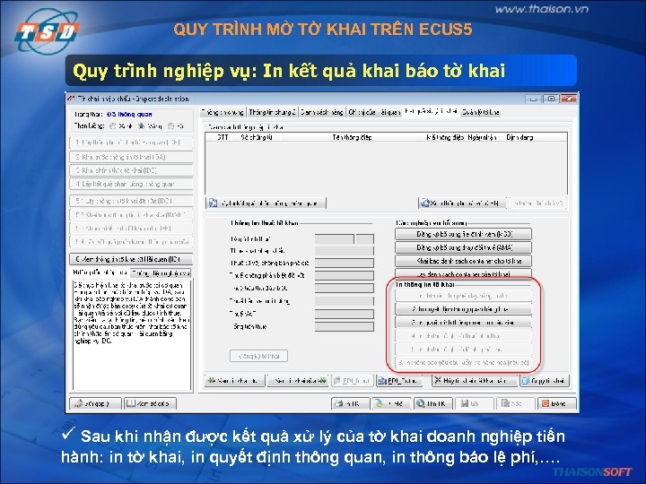 QUY TRÌNH MỞ TỜ KHAI TRÊN ECUS 5 Quy tri nh nghiệp vụ: In